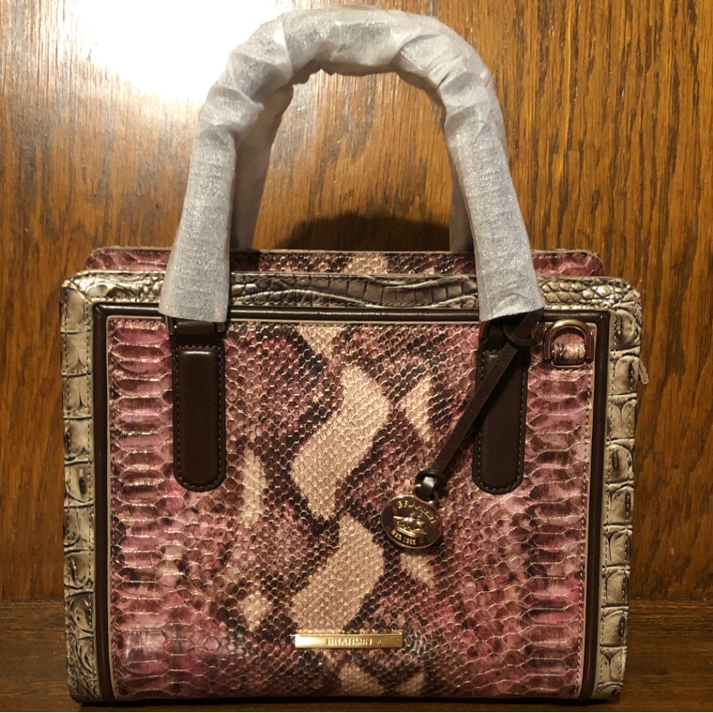 Nwt-Brahmin-Cami Satchel-Brindle Potomac-Leather-Dust Bag-$385